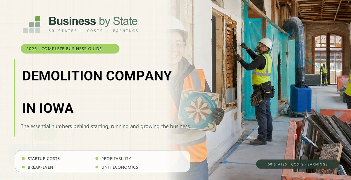 Demolition Company Startup Costs in Iowa