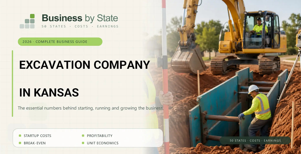 Excavation Company Startup Costs in Kansas