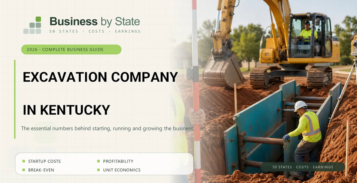 Excavation Company Startup Costs in Kentucky