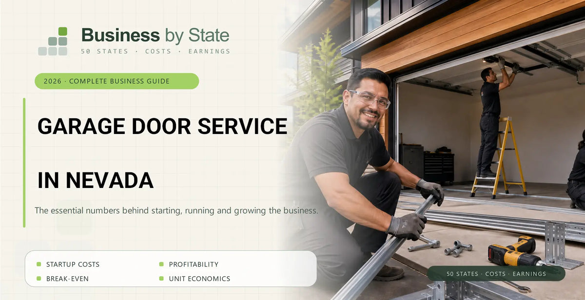 Garage Door Service Startup Costs in Nevada