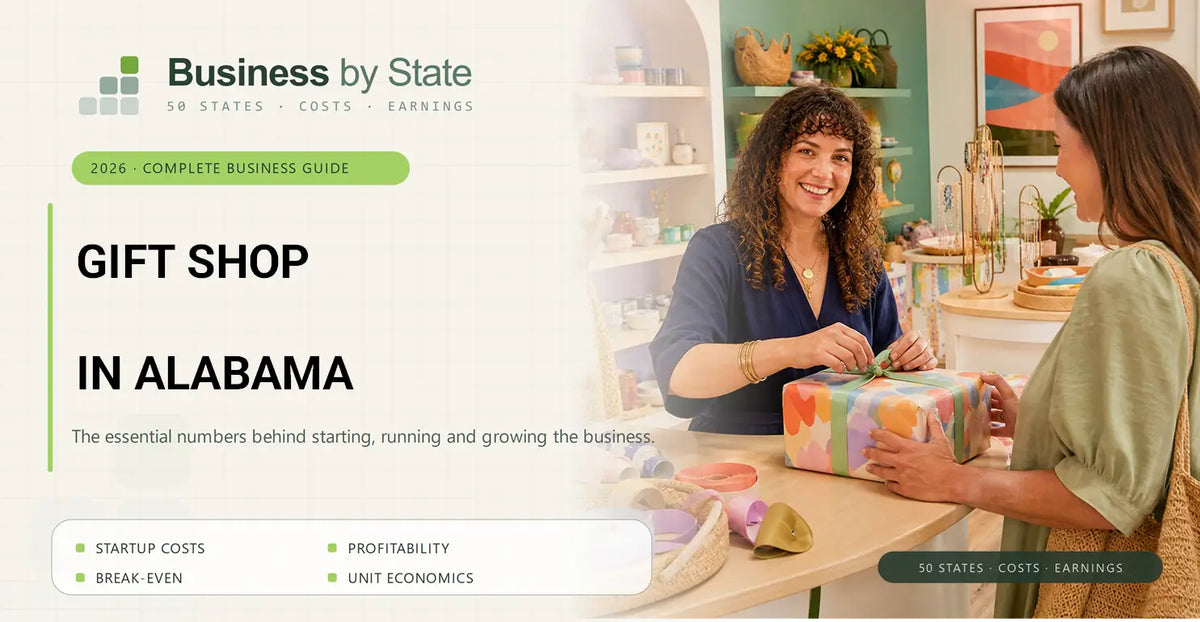 Gift Shop Startup Costs in Alabama