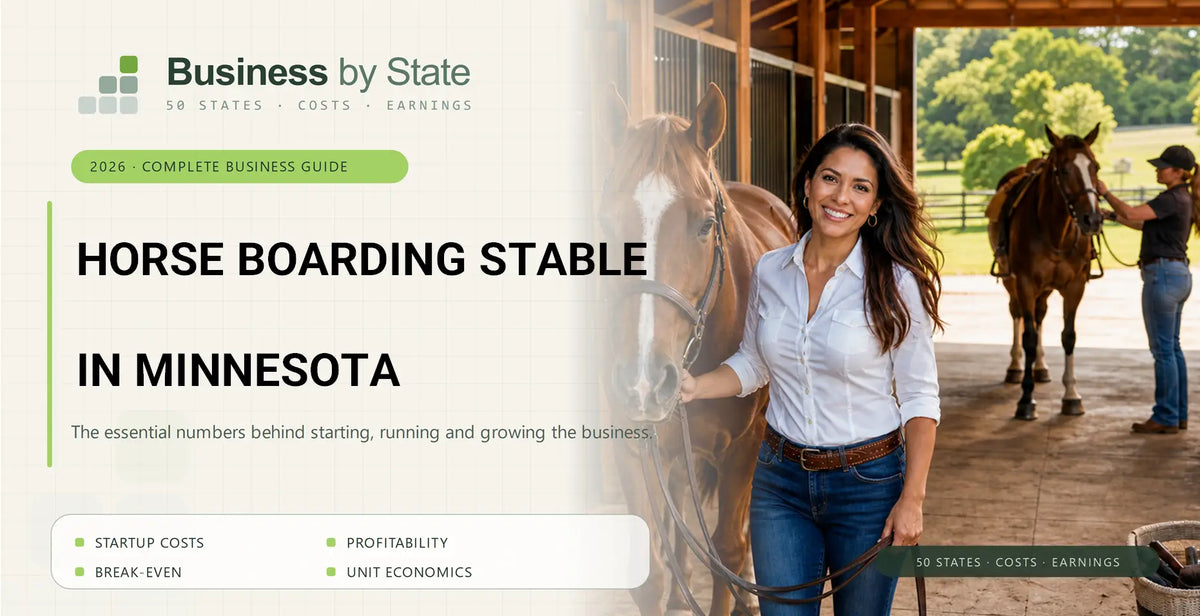Horse Boarding Stable Startup Costs in Minnesota