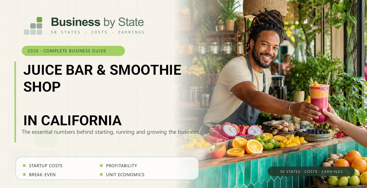 Juice Bar & Smoothie Shop Startup Costs in California