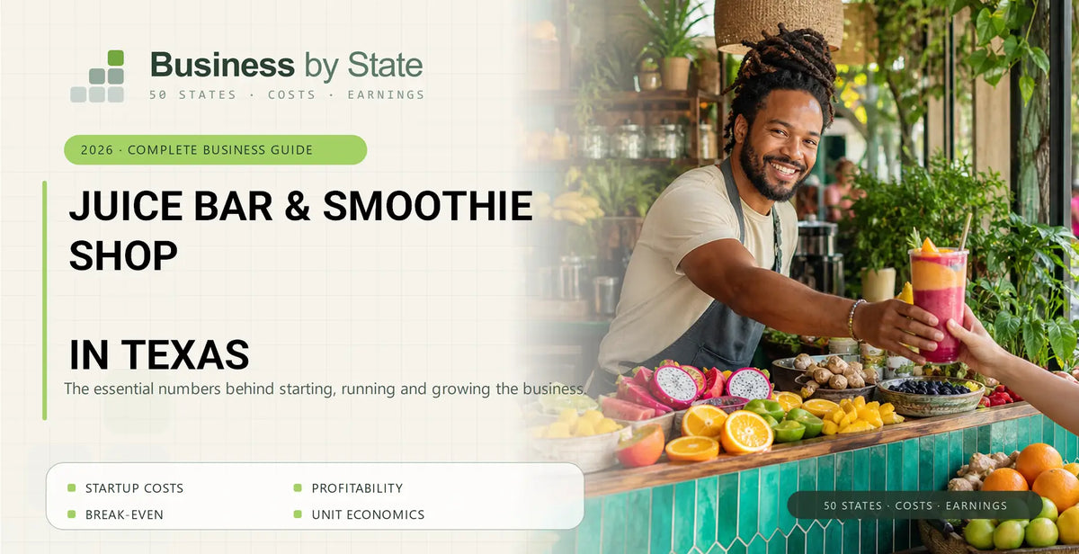 Juice Bar & Smoothie Shop Startup Costs in Texas